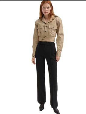 Frame Denim Cropped Utility Jacket - Tan